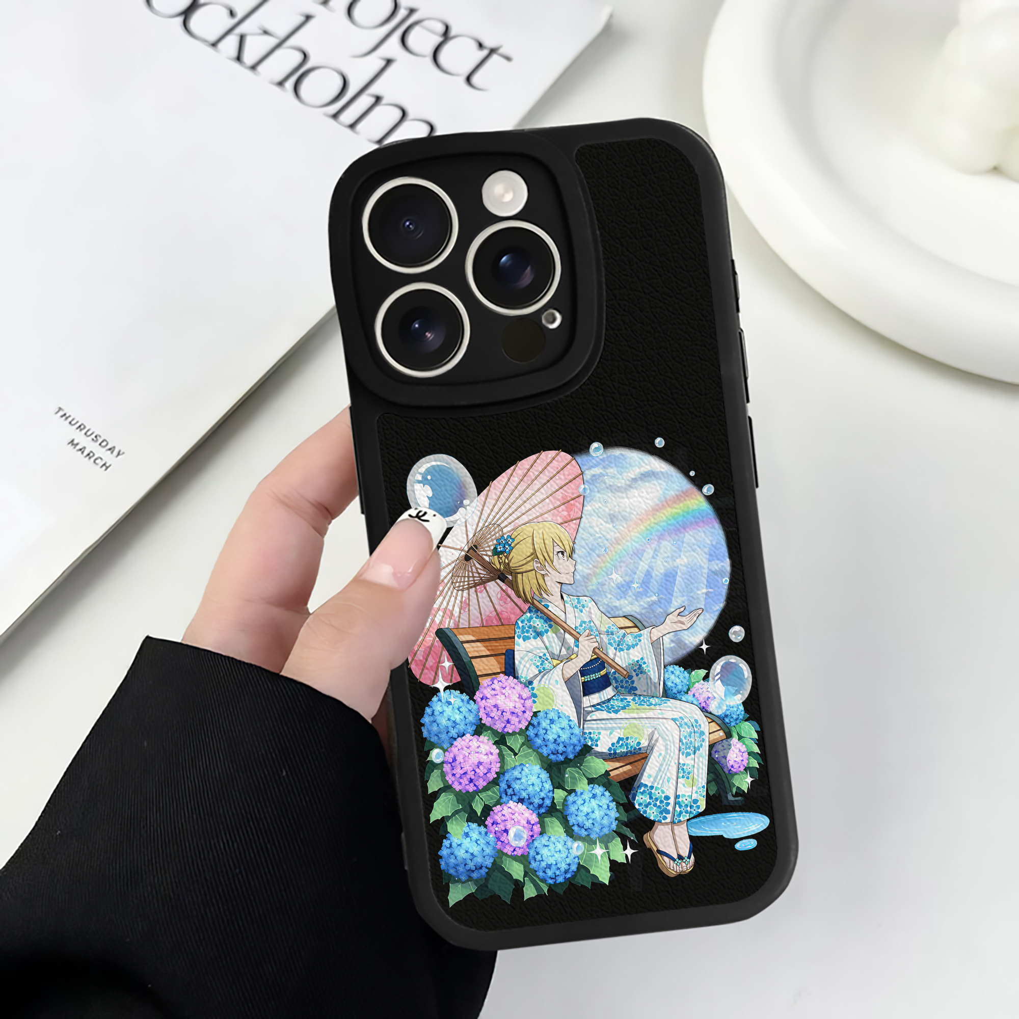 （画像用） 文豪ストレイドッグス Bungo Stray Dogs 【iPhone 16シリーズ対応】シリコンスマホケース（レザー調） 材質：シリコン